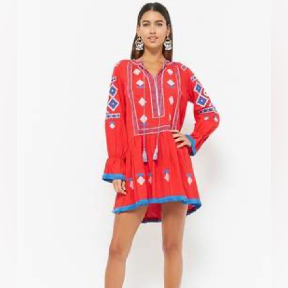 NWT Blue Red Aztec Dress Size Medium